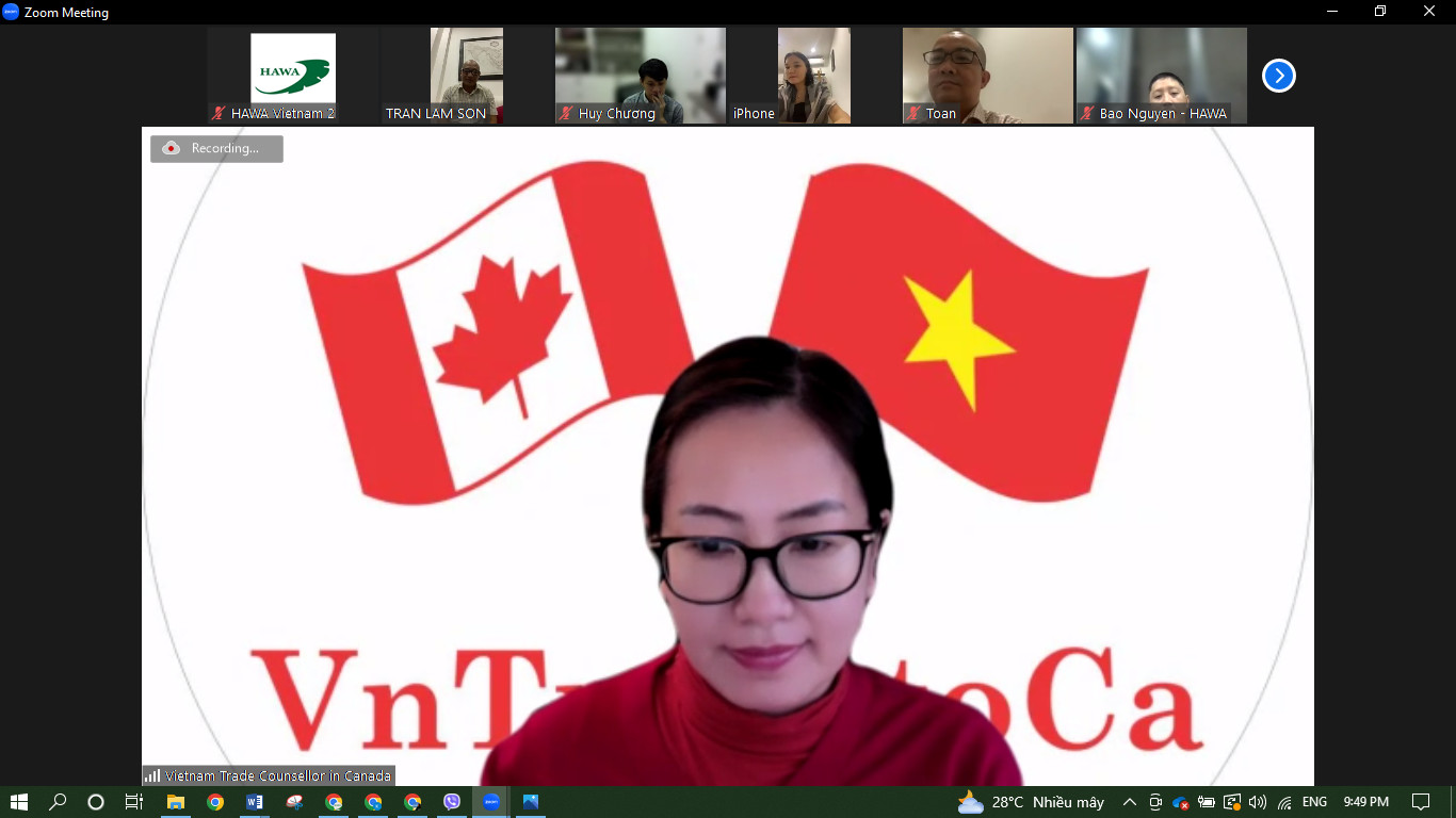 Online Meeting with Vietnam Trade Office in Canada to promote HawaExpo 2023 