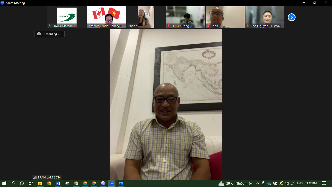 Online Meeting with Vietnam Trade Office in Canada to promote HawaExpo 2023
