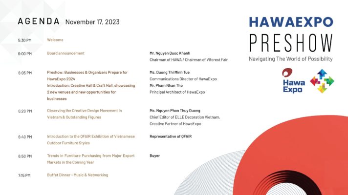 HAWAEXPO PRESHOW's AGENDA