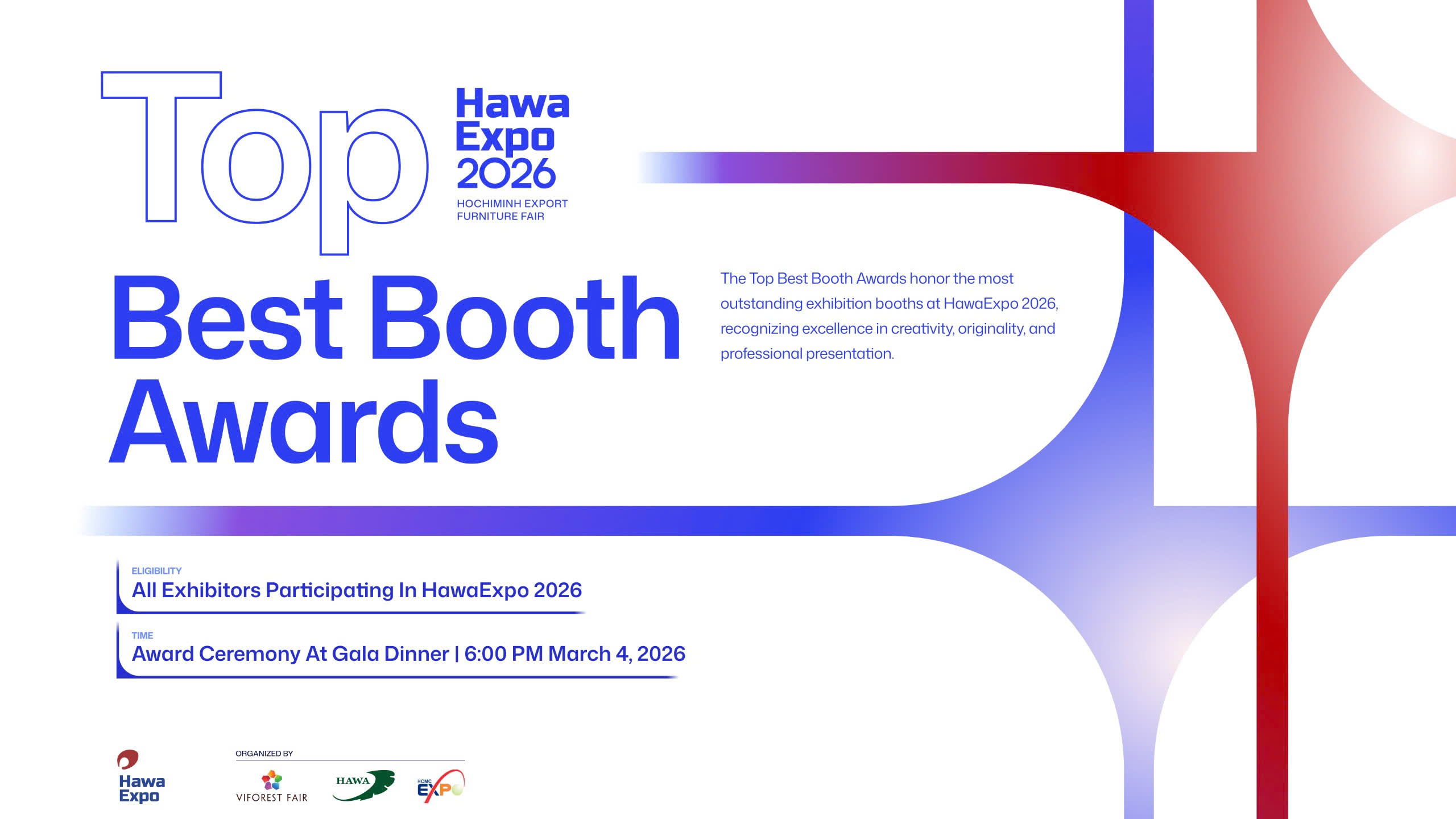 top best booth awards hawaexpo 2026 banner